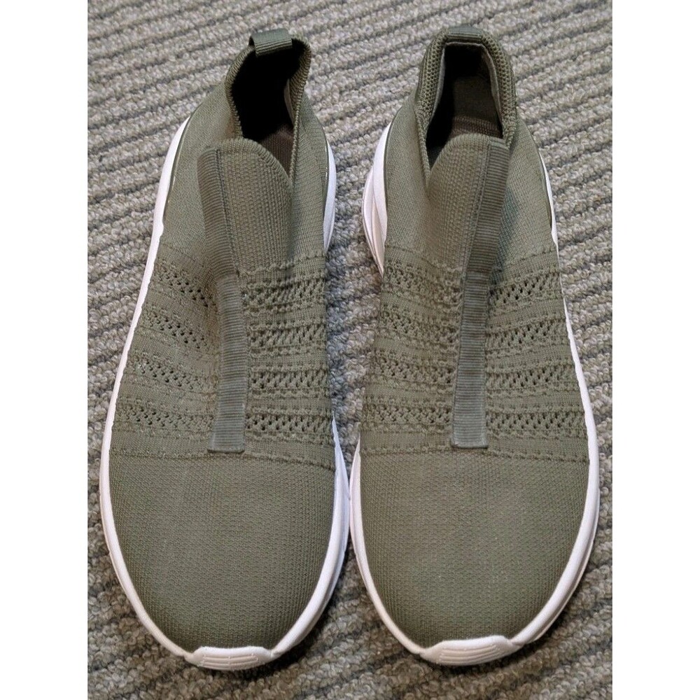 Urban Sport by J/Slides Dalila Olive Green Knit Slip On Sneakers Women's Size 9